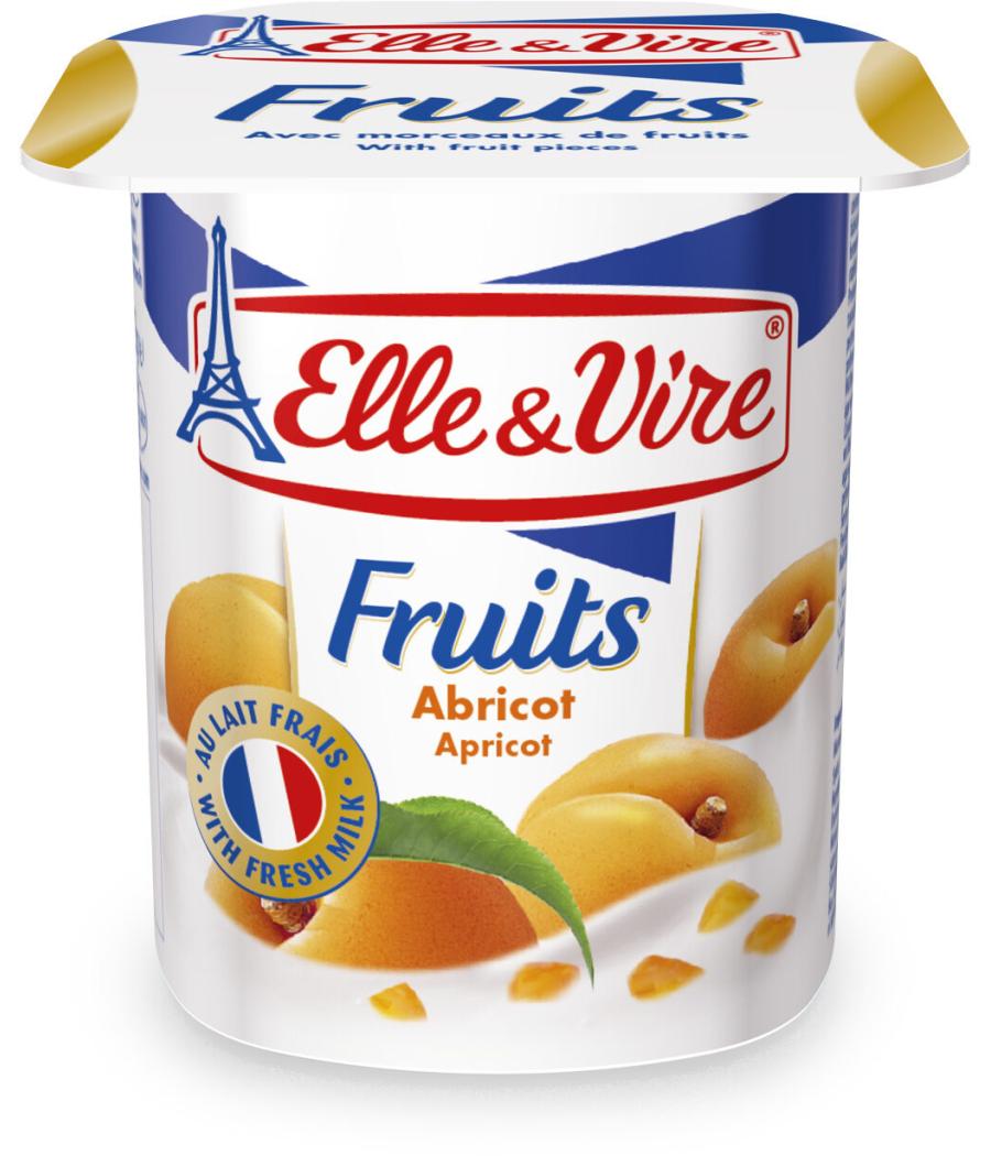 DESSERTS LACTES FRUITS ABRICOT ELLE & VIRE  4 X 125G