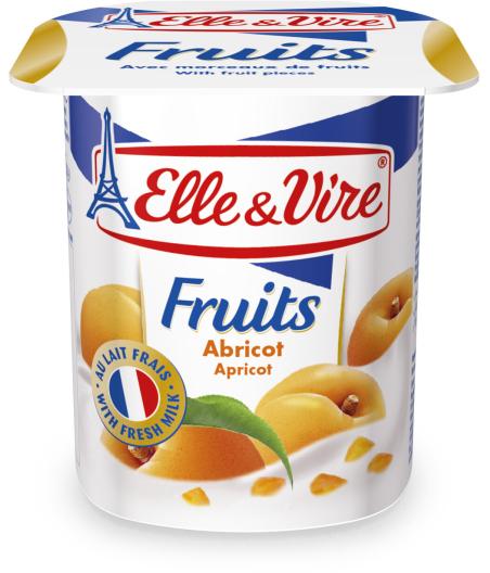 DESSERTS LACTES FRUITS ABRICOT ELLE & VIRE  4 X 125G