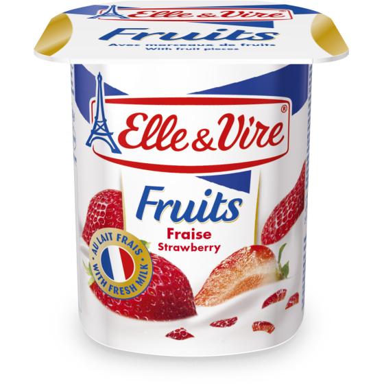 DESSERTS LACTES FRUITS FRAISE ELLE & VIRE 4 X 125G