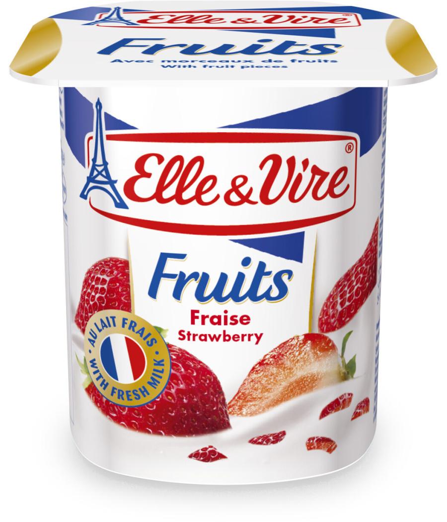 DESSERTS LACTES FRUITS FRAISE ELLE & VIRE 4 X 125G