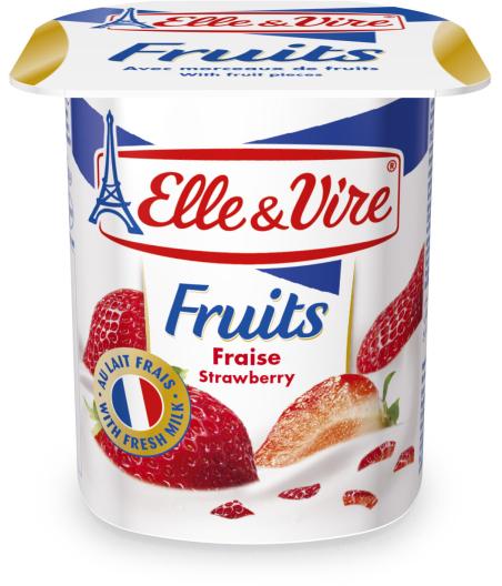 DESSERTS LACTES FRUITS FRAISE ELLE & VIRE 4 X 125G