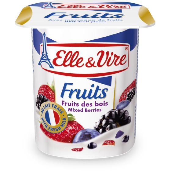 ELLE & VIRE DESSERTS LACTES FRUITS FRUITS DES BOIS 4 X 125G