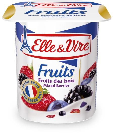 ELLE & VIRE DESSERTS LACTES FRUITS FRUITS DES BOIS 4 X 125G