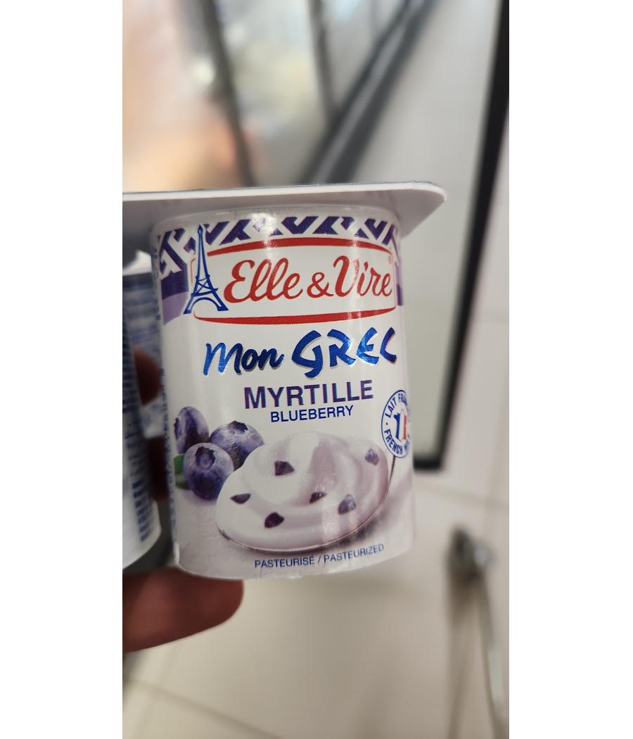 ELLE & VIRE DESSERTS LACTES MON GREC MYRTILLE 4 X 125G