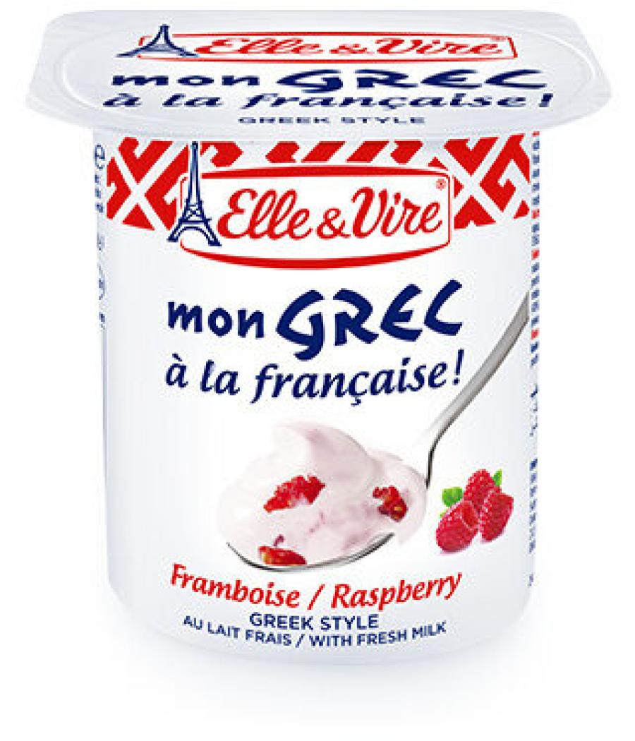ELLE & VIRE DESSERTS LACTES MON GREC FRAMBOISE 4 X 125G