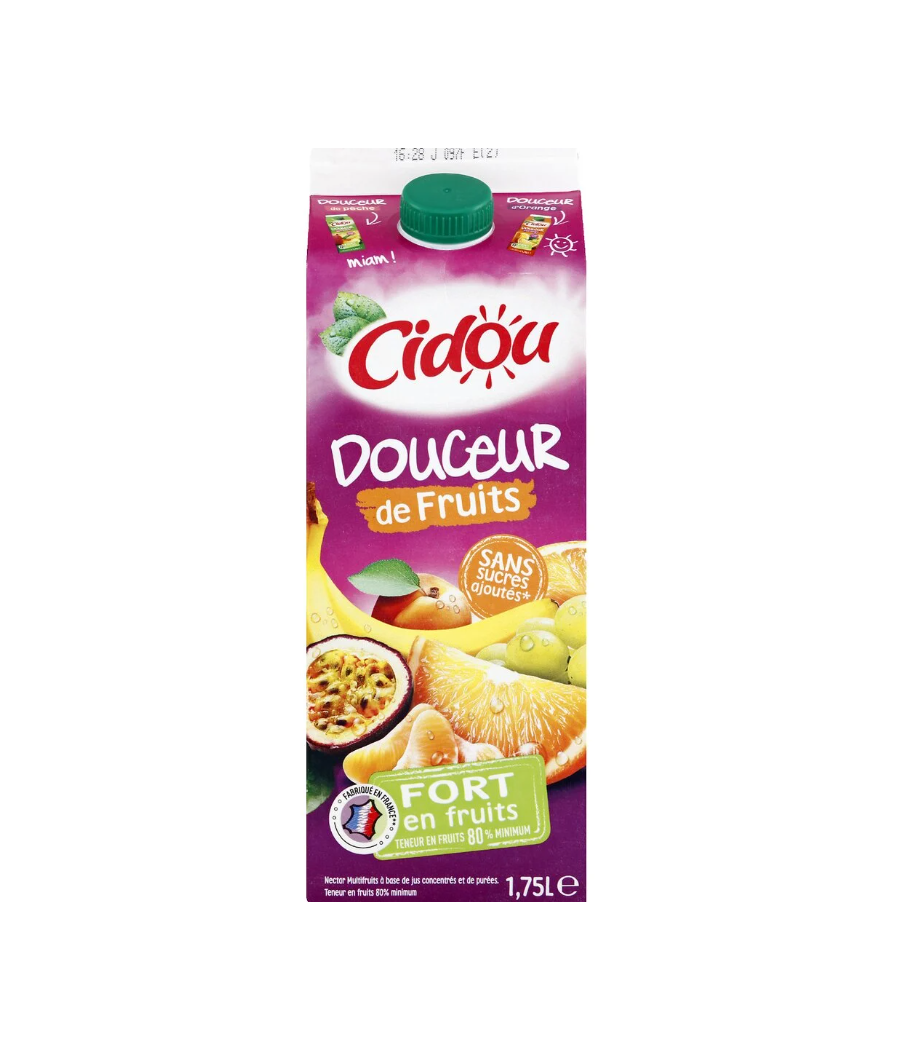 JUS DE FRUITS MULTIFRUITS DOUCEUR DE FRUITS CIDOU 1,75L