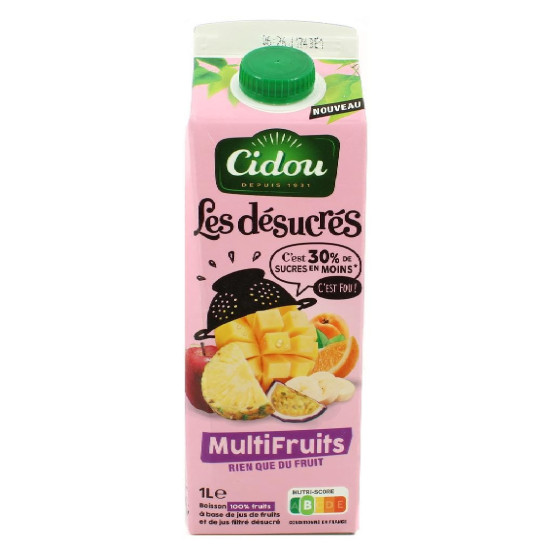 JUS LES DESUCRES MULTIFRUITS CIDOU 1L