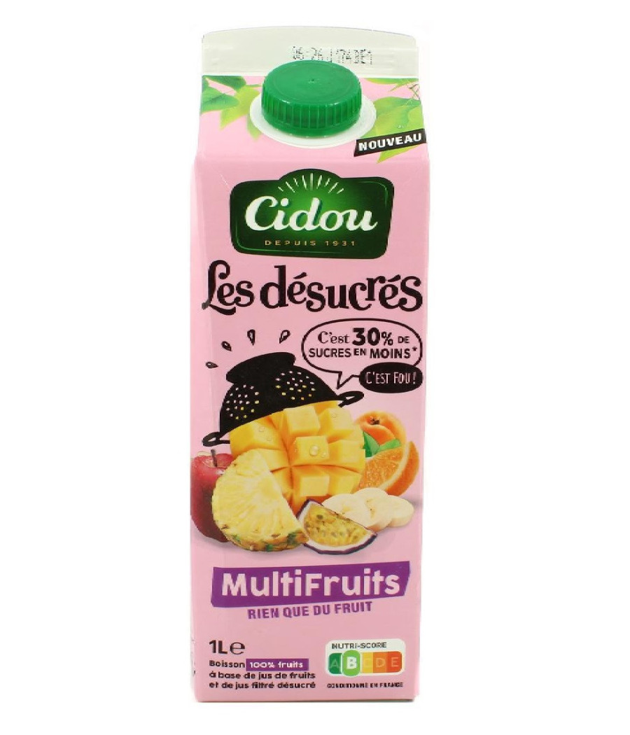 JUS LES DESUCRES MULTIFRUITS CIDOU 1L