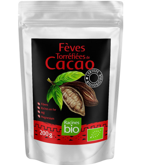 FEVES TORREFIEES DE CACAO BIO 200G