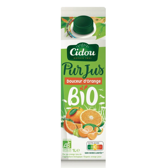 JUS DE FRUITS ORANGE ET MANDARINE BIO CIDOU 1L