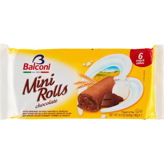 MINI ROLLS CHOCOLATE BALCONI 180G