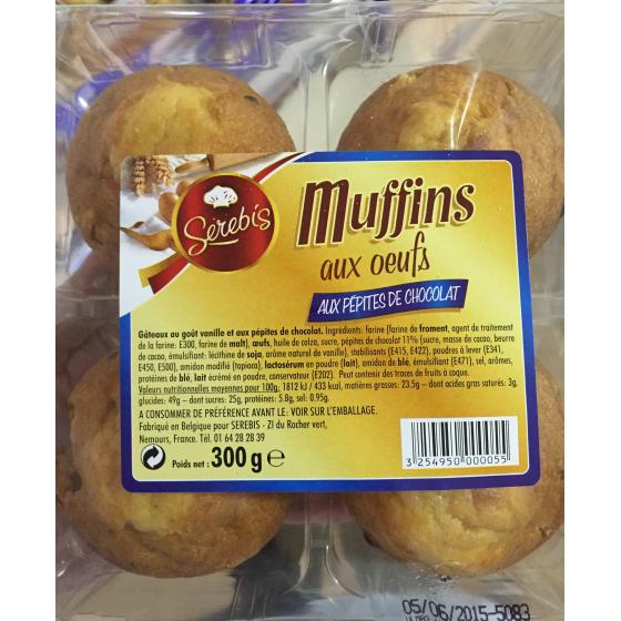 MUFFINS AUX OEUFS AUX PEPITES DE CHOCOLAT 300 G