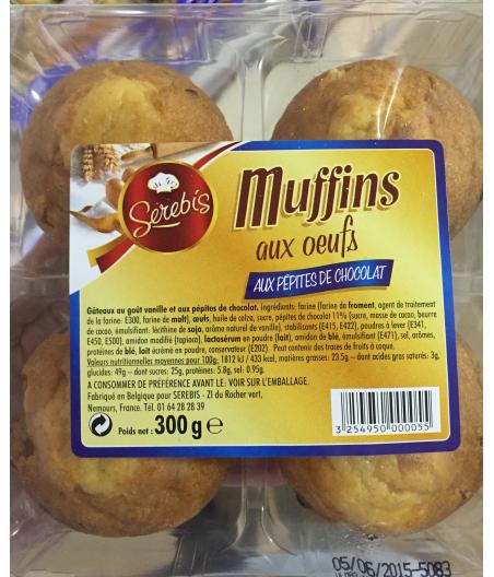 MUFFINS AUX OEUFS AUX PEPITES DE CHOCOLAT 300 G