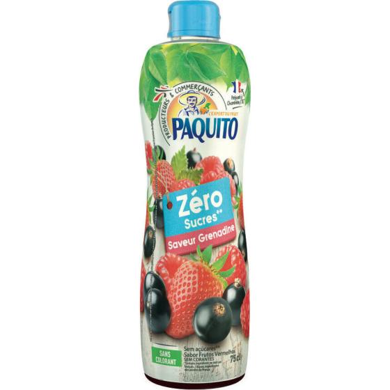 SIROP BOISSON A DILUER SAVEUR GRENADINE ZERO SUCRES PAQUITO 75CL