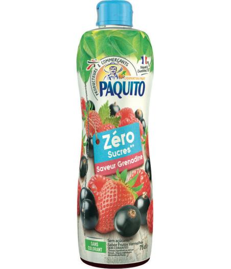 SIROP BOISSON A DILUER SAVEUR GRENADINE ZERO SUCRES PAQUITO 75CL