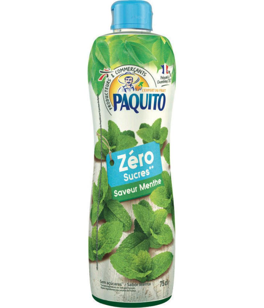 SIROP BOISSON A DILUER SAVEUR MENTHE ZERO SUCRES PAQUITO  75CL