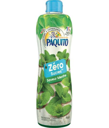 SIROP BOISSON A DILUER SAVEUR MENTHE ZERO SUCRES PAQUITO  75CL