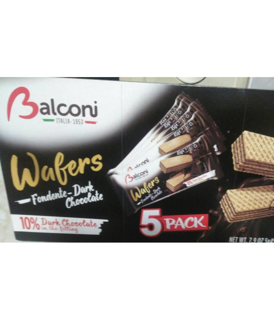 GAUFRETTE CHOCOLAT NOIR BALCONI 5X45G SOIT 225G