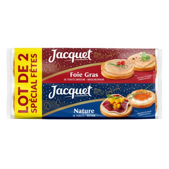 TOASTS RONDS NATURE & FOIE GRAS JACQUET 500G