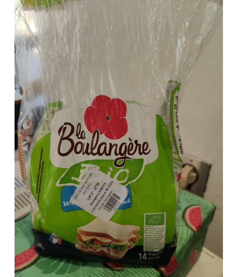 PAIN DE MIE NATURE BIO LA BOULANGERE 500G