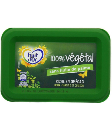 FRUIT D'OR 100% VEGETAL SANS HUILE DE PALME 225G