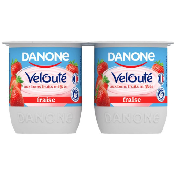 YAOURTS VELOUTE FRUIX FRAISE DANONE 4X125G