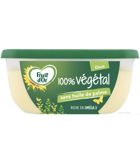 MARGARINE VEGETAL SANS HUILE DE PALME FRUIT D'OR 400G
