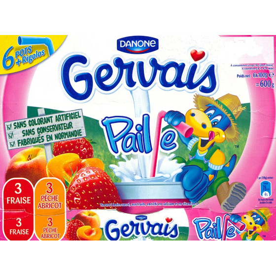 GERVAIS AUX FRUITS 6X90G