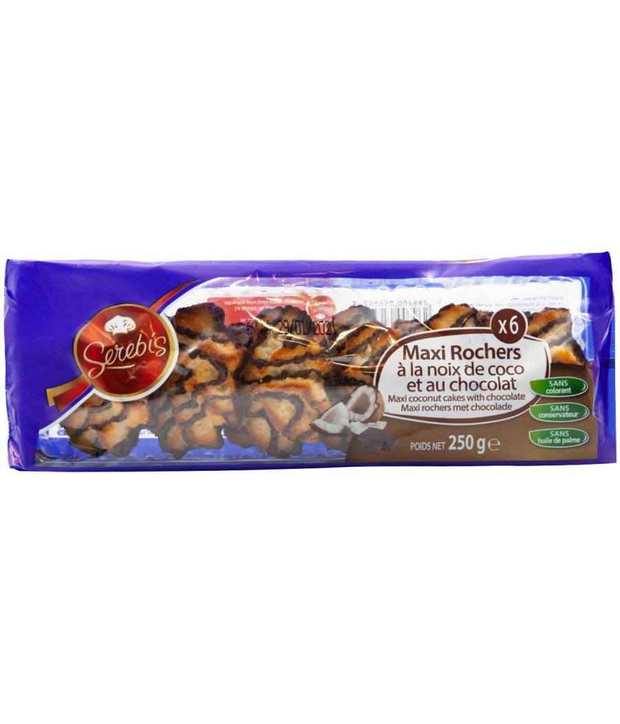 MAXI ROCHERS A LA NOIX DE COCO ET AU CHOCOLAT 250G