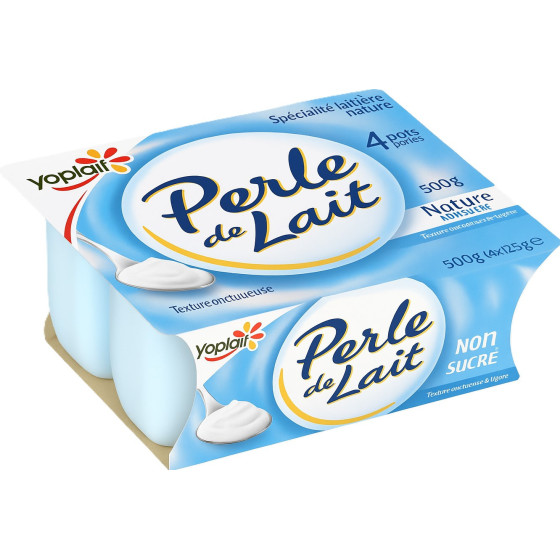 YAOURT PERLE DE LAIT NON SUCRE YOPLAIT 4X125G
