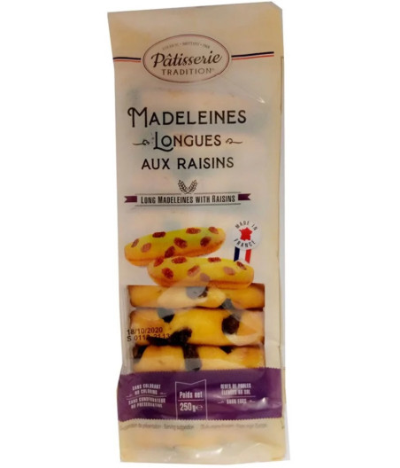 MADELEINES AUX RAISINS 250G