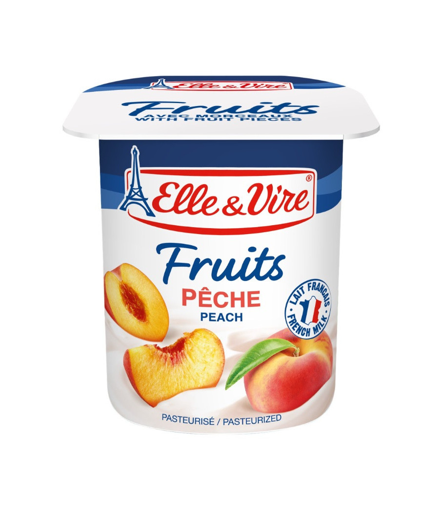 ELLE & VIRE DESSERTS LACTES FRUITS PECHE 4 X 125G