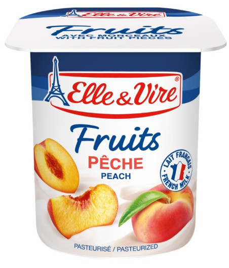 ELLE & VIRE DESSERTS LACTES FRUITS PECHE 4 X 125G