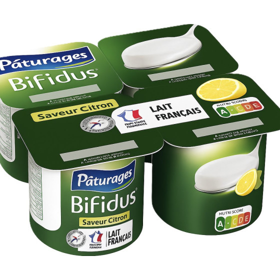 YAOURT BIFIDUS CITRON PATURAGES 4X125G