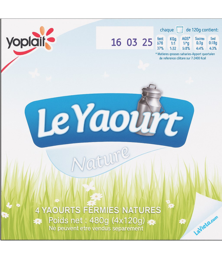 YAOURT NATURE YOPLAIT 4X125G