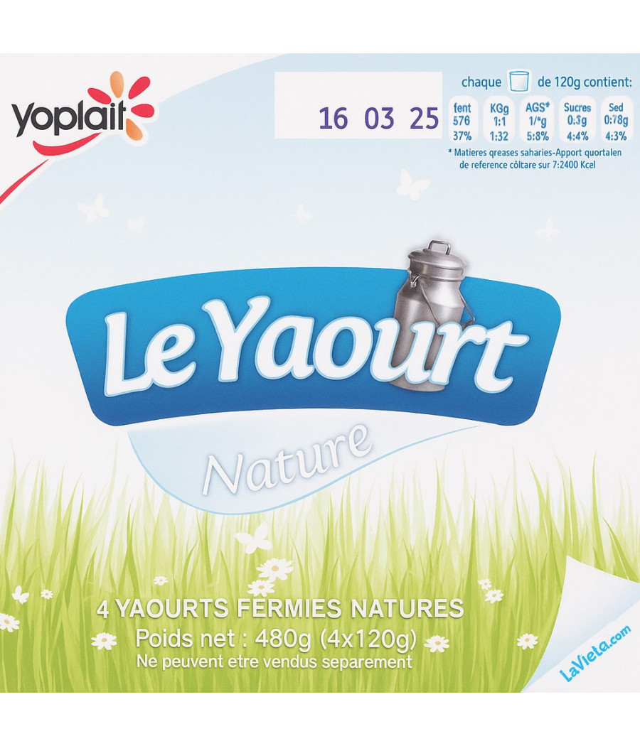 YAOURT NATURE YOPLAIT 4X125G