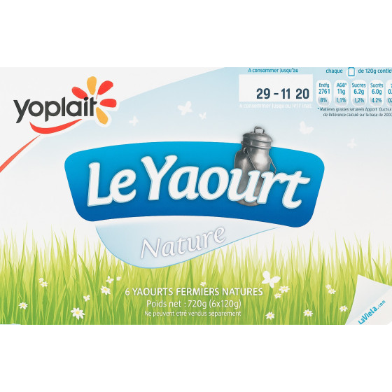 YAOURT NATURE YOPLAIT 6X120G