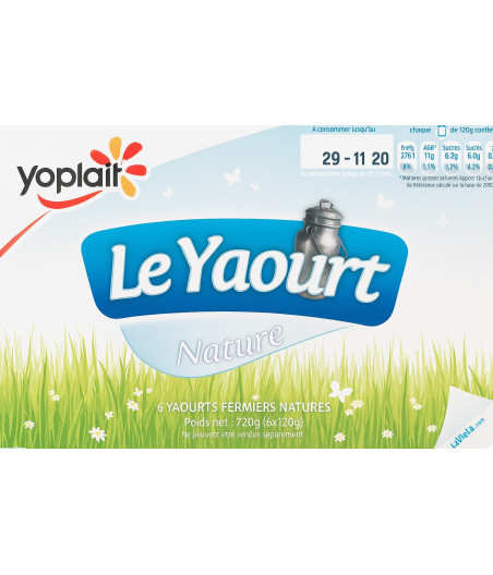 YAOURT NATURE YOPLAIT 6X120G