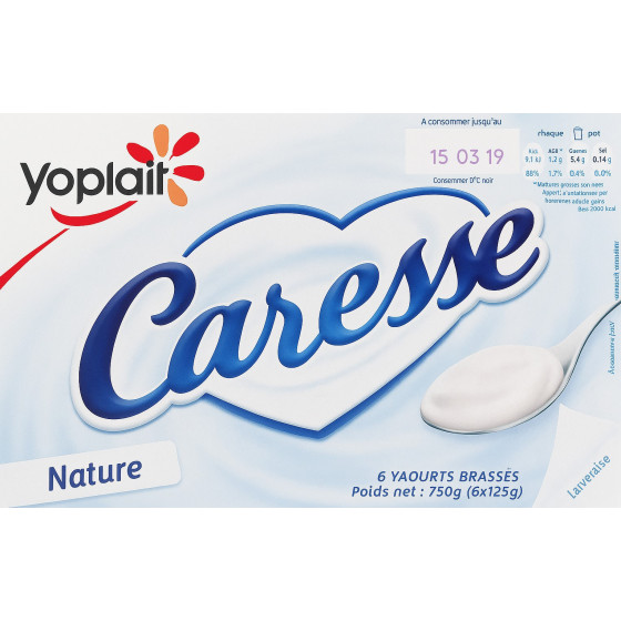 YAOURT BRASSES CARESSE NATURE YOPLAIT 6X125G