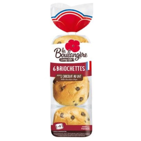 BRIOCHETTES AUX PETITS CARRES DE CHOCOLAT LA BOULANGERE 210G
