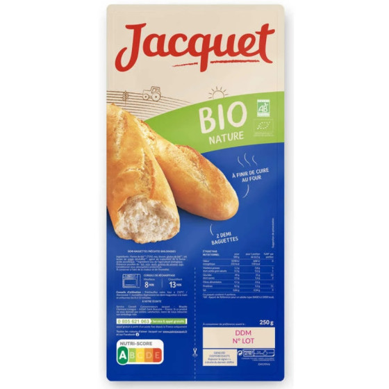 PETITE FOURNEE BIO 2 DEMI-BAGUETTES NATURE 250G