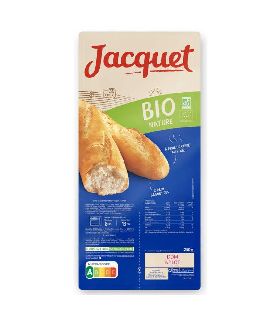 PETITE FOURNEE BIO 2 DEMI-BAGUETTES NATURE 250G
