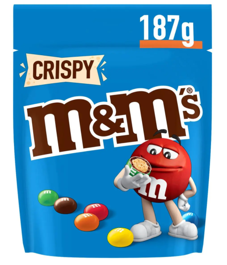 BONBON CHOCOLATE AU RIZ SOUFFLEES M&M’S CRISPY 187G