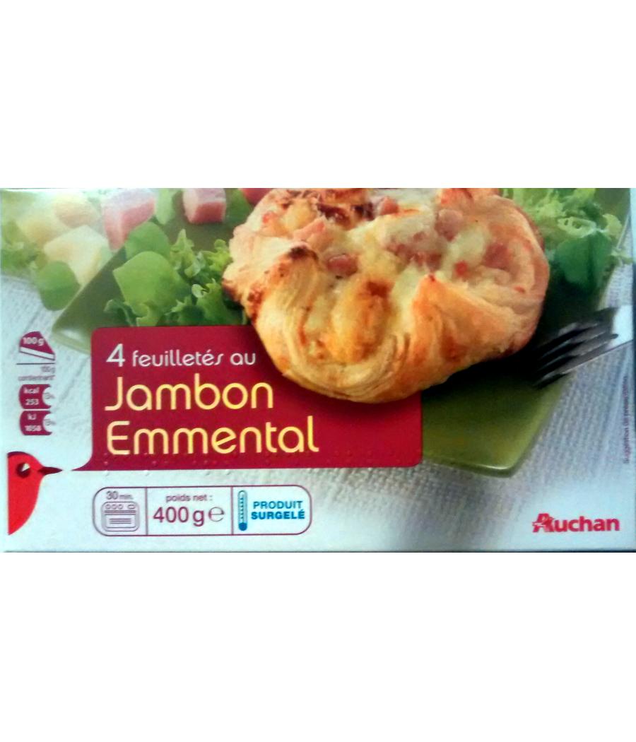 4 FEUILLETES AU JAMBON EMMENTAL AUCHAN 400G