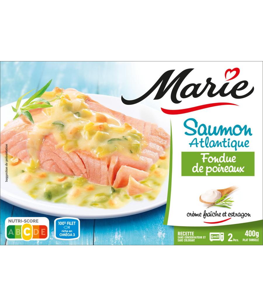 SAUMON ATLANTIQUE FONDUE DE POIREAUX - CREME FRAICHE ET ESTRAGON MARIE  400G