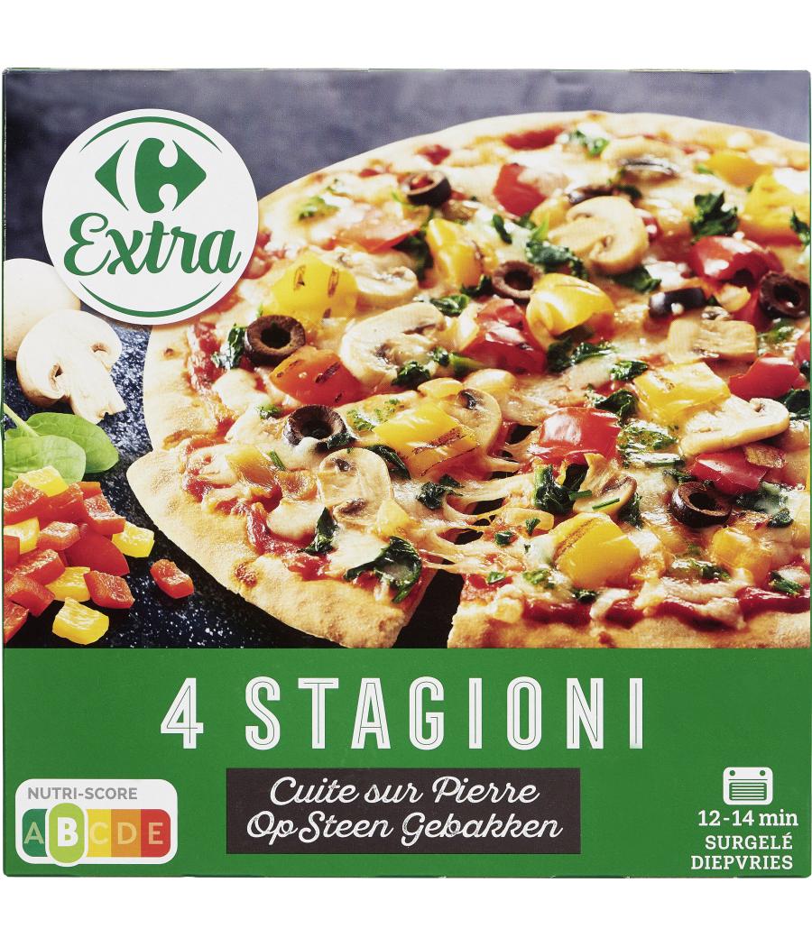 PIZZA 4 STAGIONI CUITE SUR PIERRE CARREFOUR 400G
