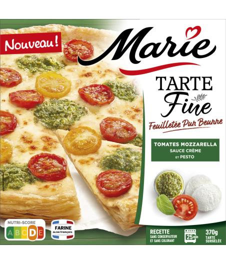 TARTE FINE TOMATES MOZZARELLA SAUCE CREME ET PESTO MARIE 370G