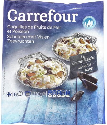 COQUILLES DE POISSON & FRUITS DE MER CARREFOUR 660G