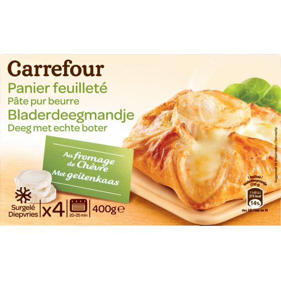 PANIERS FEUILLETES FROMAGE DE CHEVRE CARREFOUR 400G