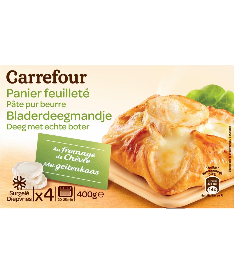PANIERS FEUILLETES FROMAGE DE CHEVRE CARREFOUR 400G